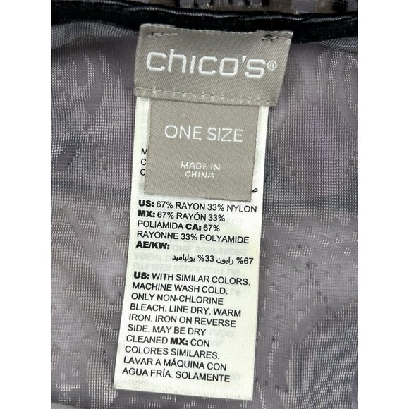 Chicos Velvet Burnout Kimono Cardigan Asian Inspired Lagenlook Artsy Boho Chic - Picture 9 of 13